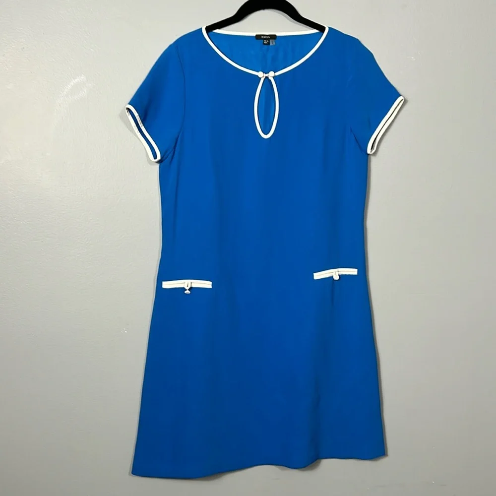 Raoul Silk Vintage Look Crew Neck Mini Dress size 38 US 6 - Picture 1 of 9